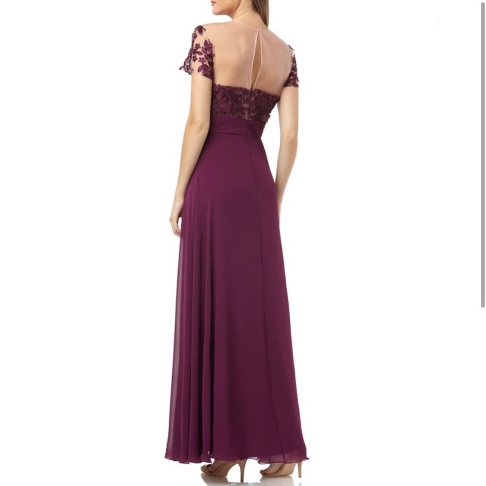 New Js Collections Embroidered A- Line Gown - image 2